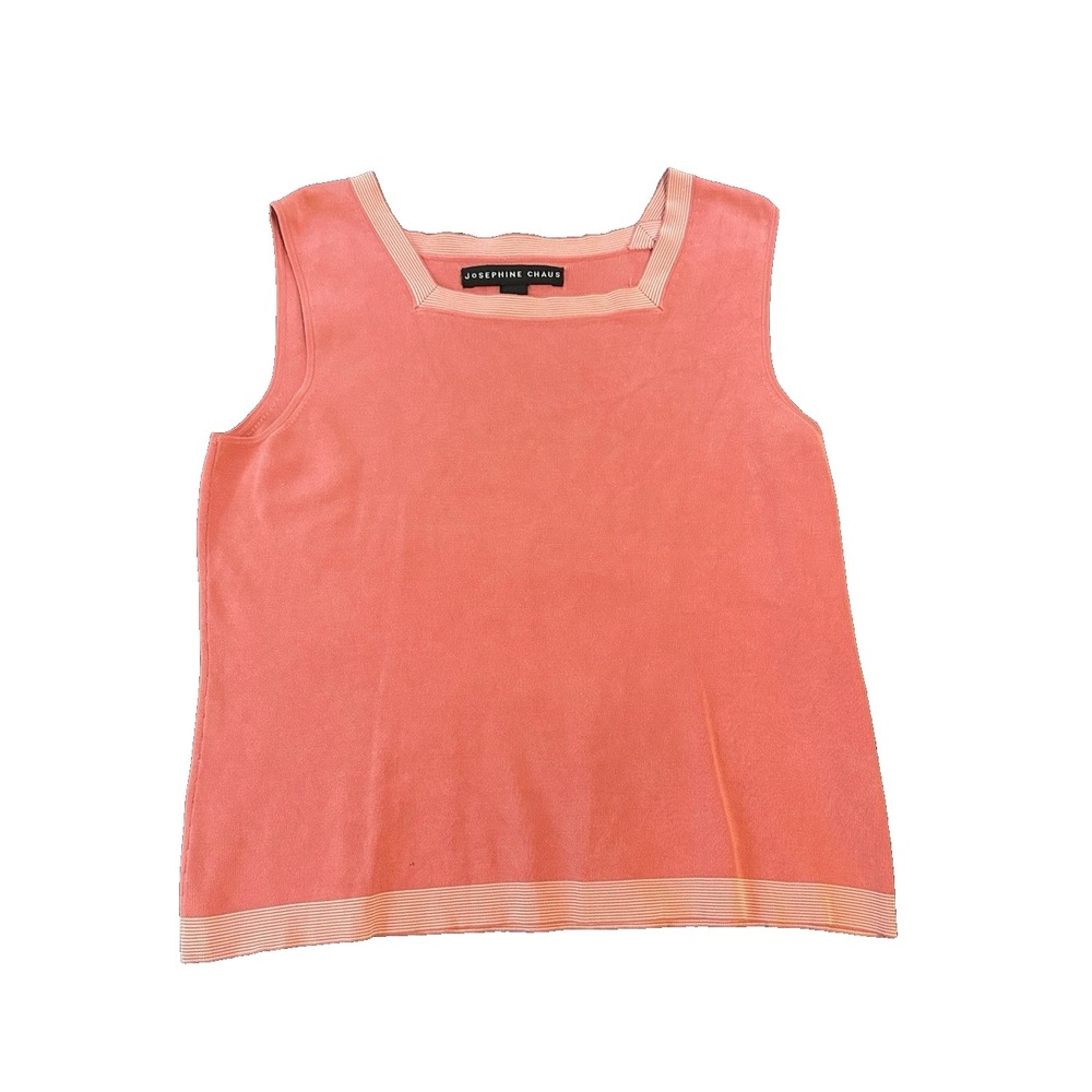 Silk Blend Josephine Chaus Coral Womens Tank Top M Y2K Preppy Coastal Vintage